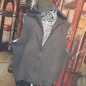 Men's Grey Cotton sleeveless vest/ hoodie